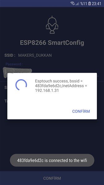 ESP-01S smart config confirm